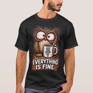 Lustige müde Eule Kaffee T-Shirt