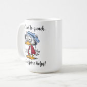 Lustige müde Kaffeente Ente Kaffeetasse (Vorderseite Links)
