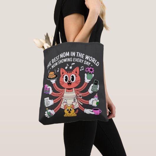 Lustige Multitasking-Katzenmutter Die beste Mama Tasche (Von Nahem)