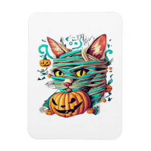 Lustige Mumienkatze Halloween Magnet