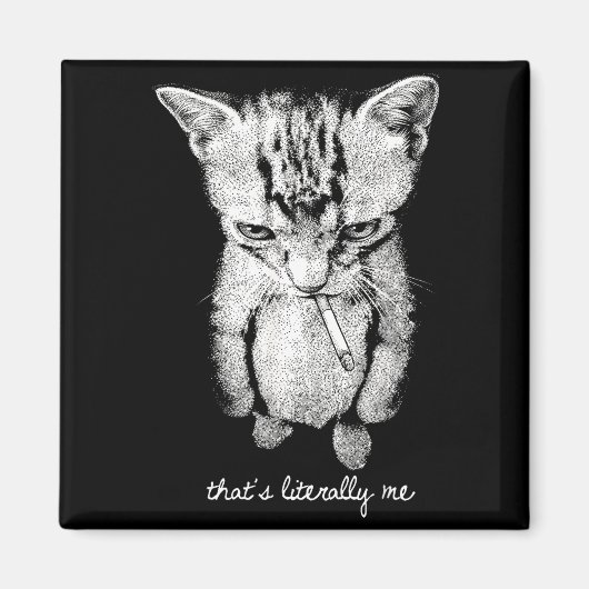 Lustige Munchkin rauchende Kätzchen stehende Katze Magnet (Vorne)