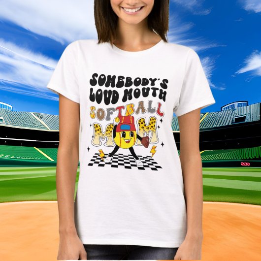 lustige MundSoftball Mama Wortart T-Shirt