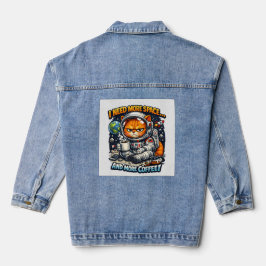 Lustige mürrische Katze, braucht mehr Platz und me Jeansjacke