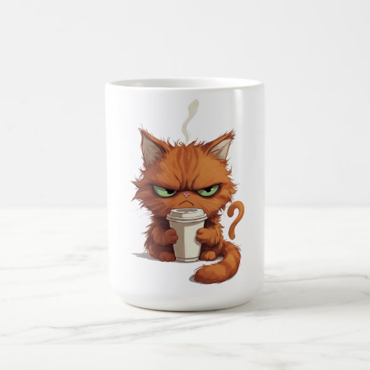 Lustige mürrische Katze Kaffeetasse (Mittel)