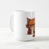 Lustige mürrische Katze Kaffeetasse (Vorderseite Links)
