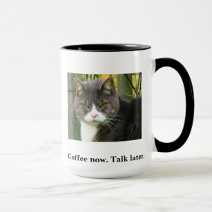 LUSTIGE mürrische Katzen-Kaffee-Tasse. Tasse