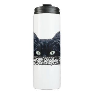 Lustige mürrische Katzen-Meme für Katzenbesitzer u Thermosbecher