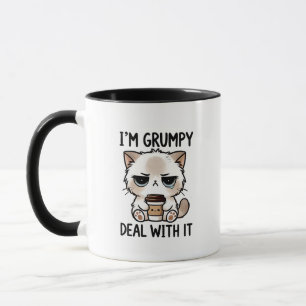 Lustige mürrische Katzen-Wortkunst  Tasse