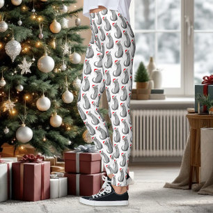 Lustige mürrische Weihnachten Graue Katze Feiertag Leggings