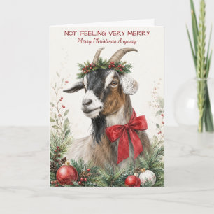 Lustige mürrische Ziege Weihnachten Wasserfarbe