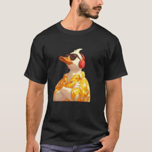Lustige Musik Hipster Gelbe Enten Illustration T-Shirt