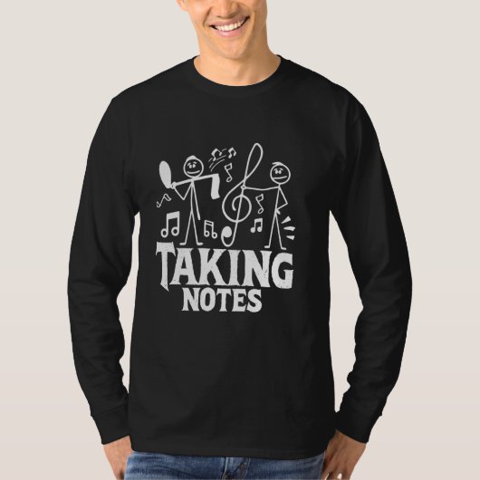 Lustige Musiknote Notizen machen T-Shirt (Vorderseite)