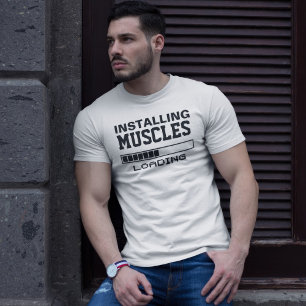 Lustige Muskeln Geek T-Shirt