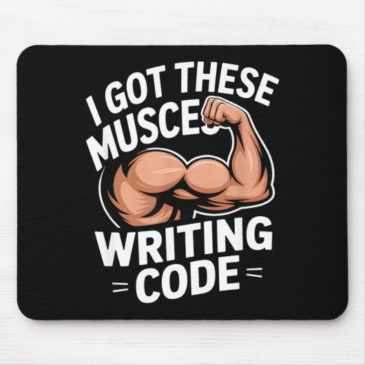 Lustige Muskeln schreiben Code, sagen Programmiere Mousepad (Vorne)