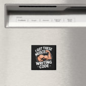 Lustige Muskeln schreiben Code und sagen Programmi Magnet (In Situ (Geschirrspüler))