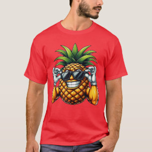 Lustige muskulöse Ananas-Comic mit Sonnenbrille Ge T-Shirt