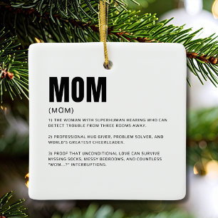 Lustige Mutter-Definition Keramikornament