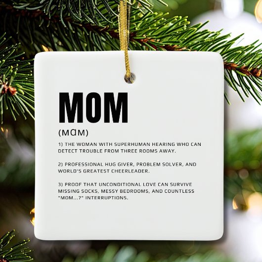 Lustige Mutter-Definition Keramikornament