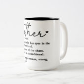 Lustige Mutter Definition Zweifarbige Tasse (VorderseiteRechts)