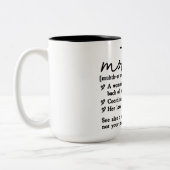 Lustige Mutter Definition Zweifarbige Tasse (Links)