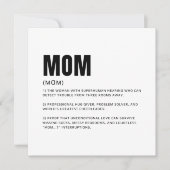 Lustige Mutter-Definitions-Grußkarte Feiertagskarte (Vorderseite)