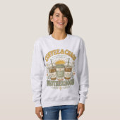 Lustige Mutter Kaffee Blumen Illustration Sweatshirt (Vorne ganz)