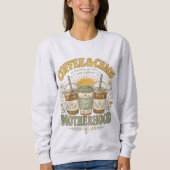 Lustige Mutter Kaffee Blumen Illustration Sweatshirt (Vorderseite)