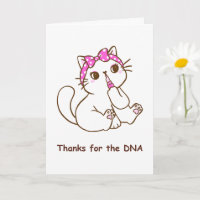 Lustige Mutter Karte Danke für die DNA Süße Katze