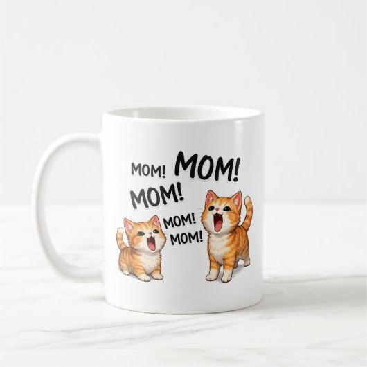 Lustige MUTTER! MUTTER! MUTTER Orange getigerte Kä Kaffeetasse (Links)