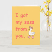 Lustige Mutter Sass Karte Niedliche Ente Mutter Hu (Gelbe Blume)