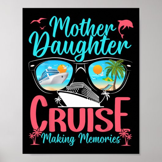 Lustige Mutter-Tochter-Urlaubskreuzfahrt Mutter-To Poster (Vorne)