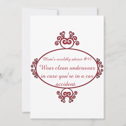 Lustige Mutter zitiert auf T - Shirts u. Einladung (Vorderseite)