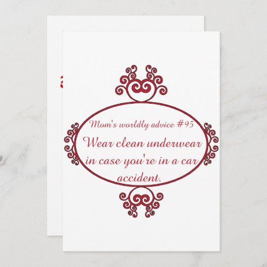 Lustige Mutter zitiert auf T - Shirts u. Einladung (Vorne/Hinten)