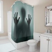 Lustige mysteriöse beängstigende Mann-Silhouette Duschvorhang (Beispiel)