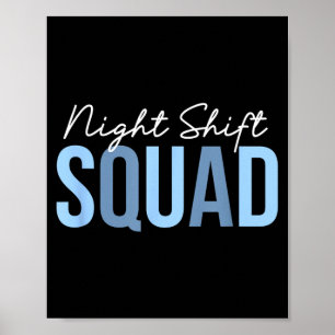 Lustige Nachtschicht-Mannschaft Pflegeteam Poster