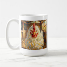 Lustige Nahaufnahme von Impasto-Huhn, das wütend a