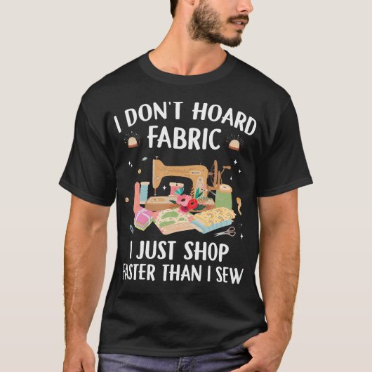 Lustige Nähmaschine Quiltliebhaber Quiltstoff T-Shirt (Vorderseite)