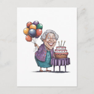 Lustige Nana-Geburtstagsfeier-Ballon-Art Feiertagspostkarte