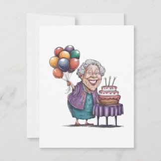 Lustige Nana-Geburtstagsfeier-Ballon-Kunst Einladung