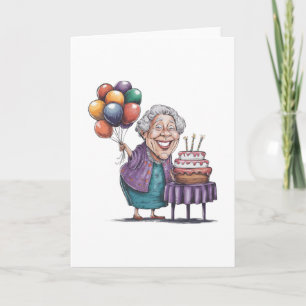 Lustige Nana-Geburtstagsfeier-Ballon-Kunst Karte