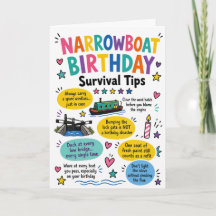 Lustige Narrowboat-Geburtstags-Survival-Tipps-Kart