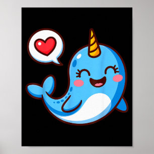 Lustige Narwal-Kunst für Männer Frauen Kinder Narw Poster
