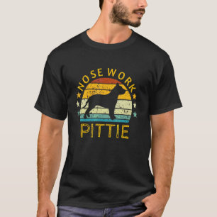 Lustige Nase Arbeit Pittie Pit Bull Hund Silhouett T-Shirt