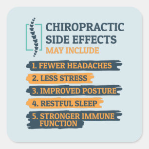 Lustige Nebenwirkungen der Chiropraktik Chiro-Gag Quadratischer Aufkleber