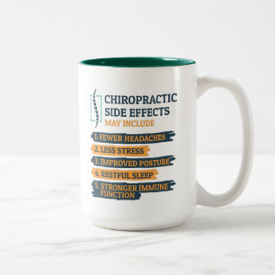 Lustige Nebenwirkungen der Chiropraktik Chiroprakt Zweifarbige Tasse