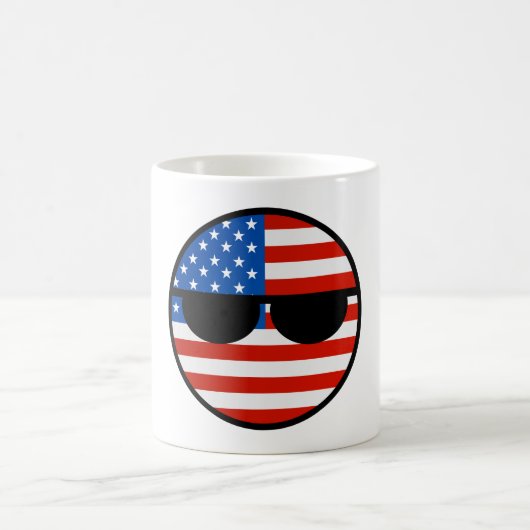 Lustige neigende Geeky USA Countryball Kaffeetasse (Mittel)