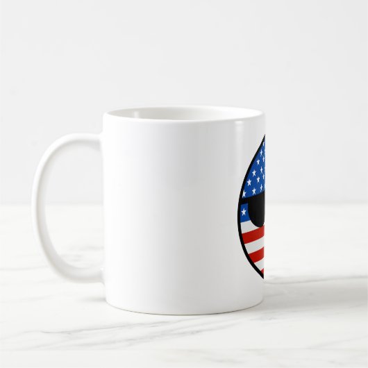 Lustige neigende Geeky USA Countryball Kaffeetasse (Links)