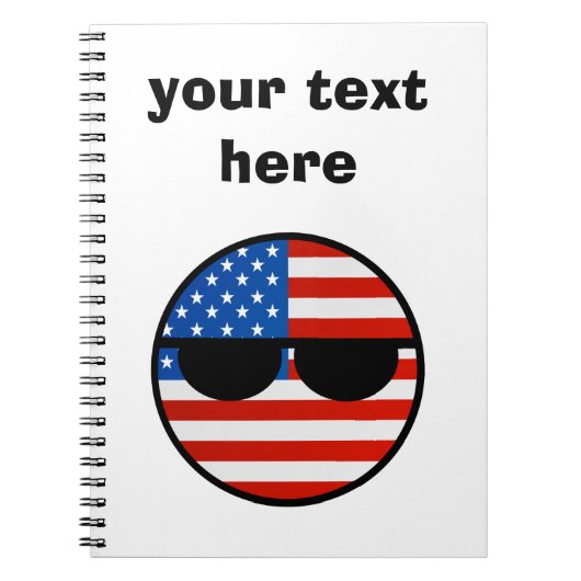 Lustige neigende Geeky USA Countryball Notizblock (Vorderseite)