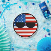 Lustige neigende Geeky USA Countryball Pappteller (Party)