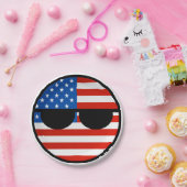 Lustige neigende Geeky USA Countryball Pappteller (Party)